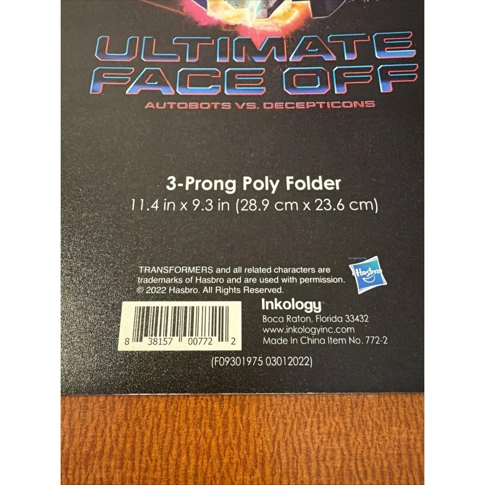 Transformers Autobits & Warriors Clash Portfolio Folders Set Of 2 3- Prong Poly